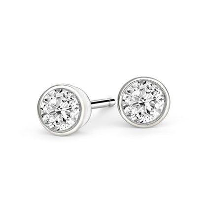 2.00 Carats GIA CERTIFIED Lab Grown Diamonds Ladies Studs Earrings Gold White 14K
