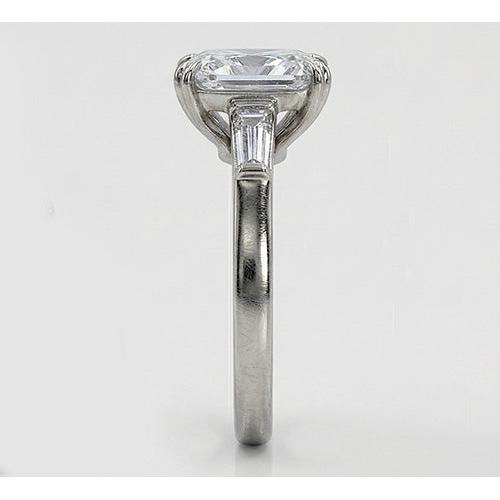2.11 Carat Radiant & Baguette Lab Grown Diamonds Three Stone Engagement Ring