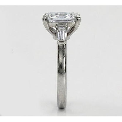 2.11 Carat Radiant & Baguette Lab Grown Diamonds Three Stone Engagement Ring
