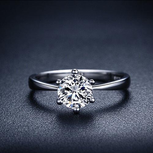 natural round diamond 2.25ct ring front view