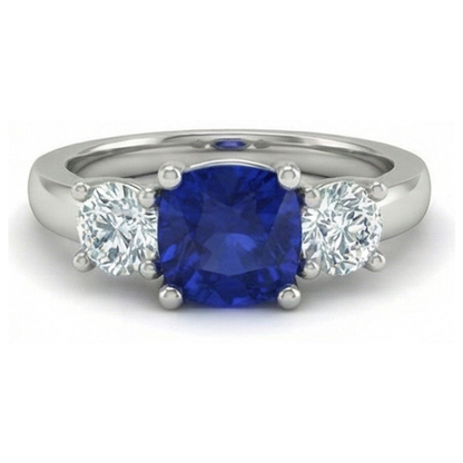 2.25 Ct Kashmir Sapphire Natural Earth Mined Diamonds Ring White Gold 14K New