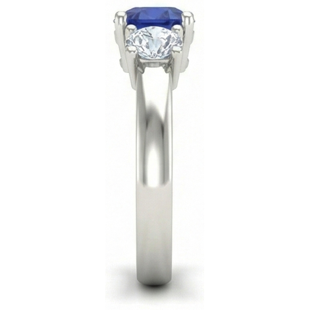 2.25 Ct Kashmir Sapphire Natural Earth Mined Diamonds Ring White Gold 14K New