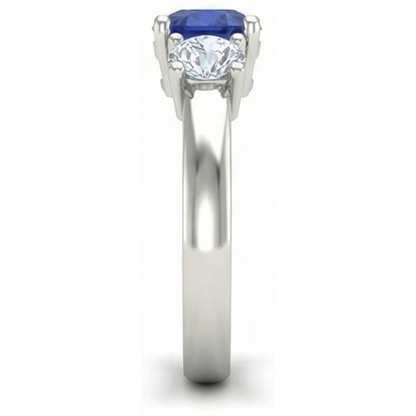 2.25 Ct Kashmir Sapphire Natural Earth Mined Diamonds Ring White Gold 14K New