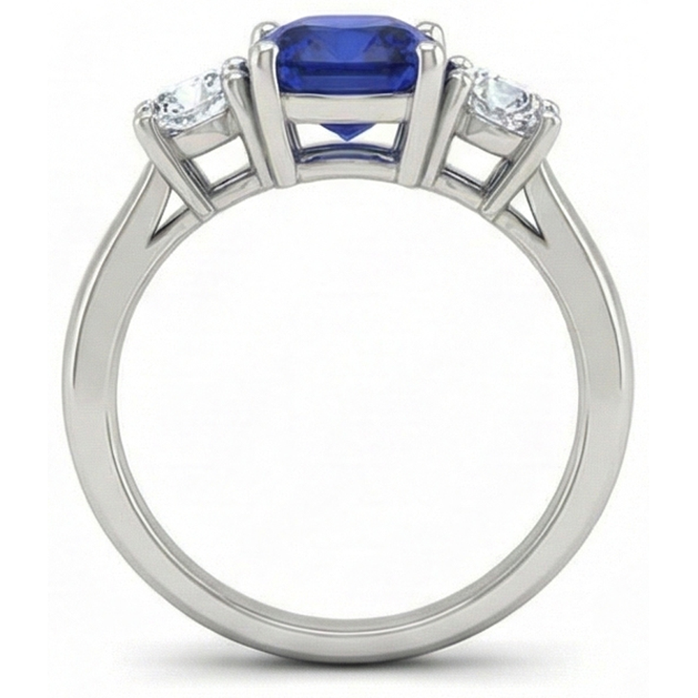 2.25 Ct Kashmir Sapphire Natural Earth Mined Diamonds Ring White Gold 14K New