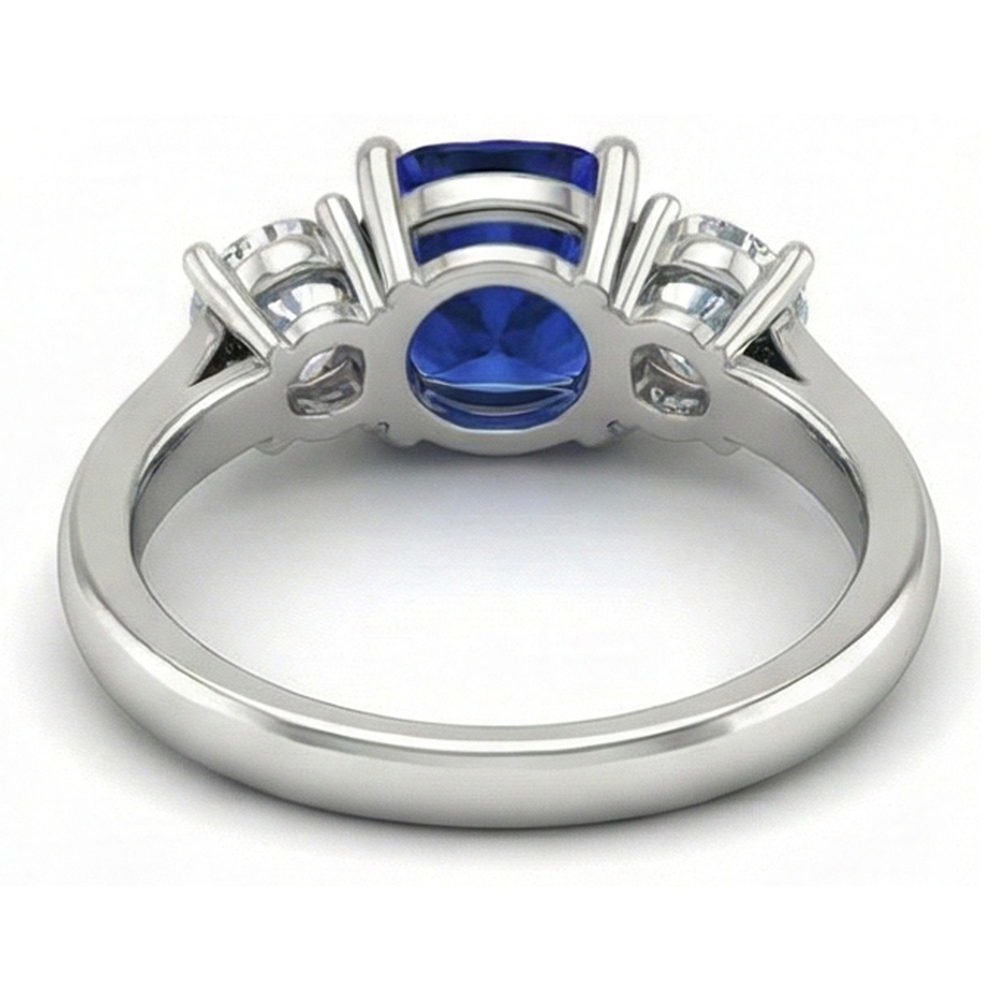 2.25 Ct Kashmir Sapphire Natural Earth Mined Diamonds Ring White Gold 14K New