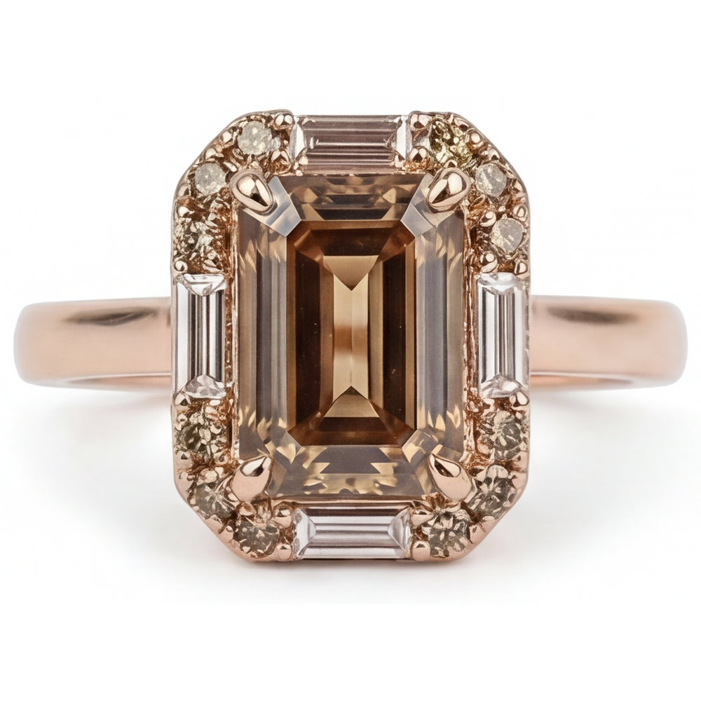 natural round diamond 2.25ct ring front view