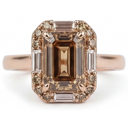 natural round diamond 2.25ct ring front view