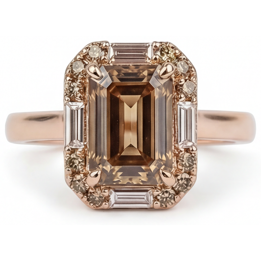 natural round diamond 2.25ct ring front view
