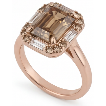 natural round diamond 2.25ct ring side angle