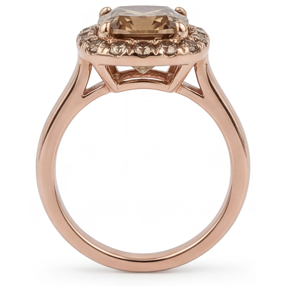 natural round diamond 2.25ct ring profile view