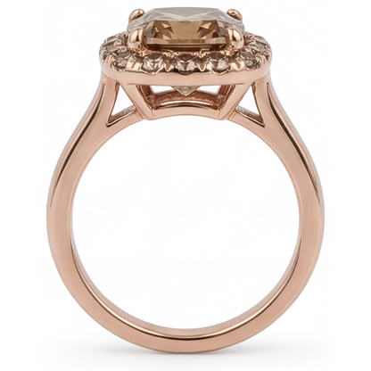 natural round diamond 2.25ct ring profile view