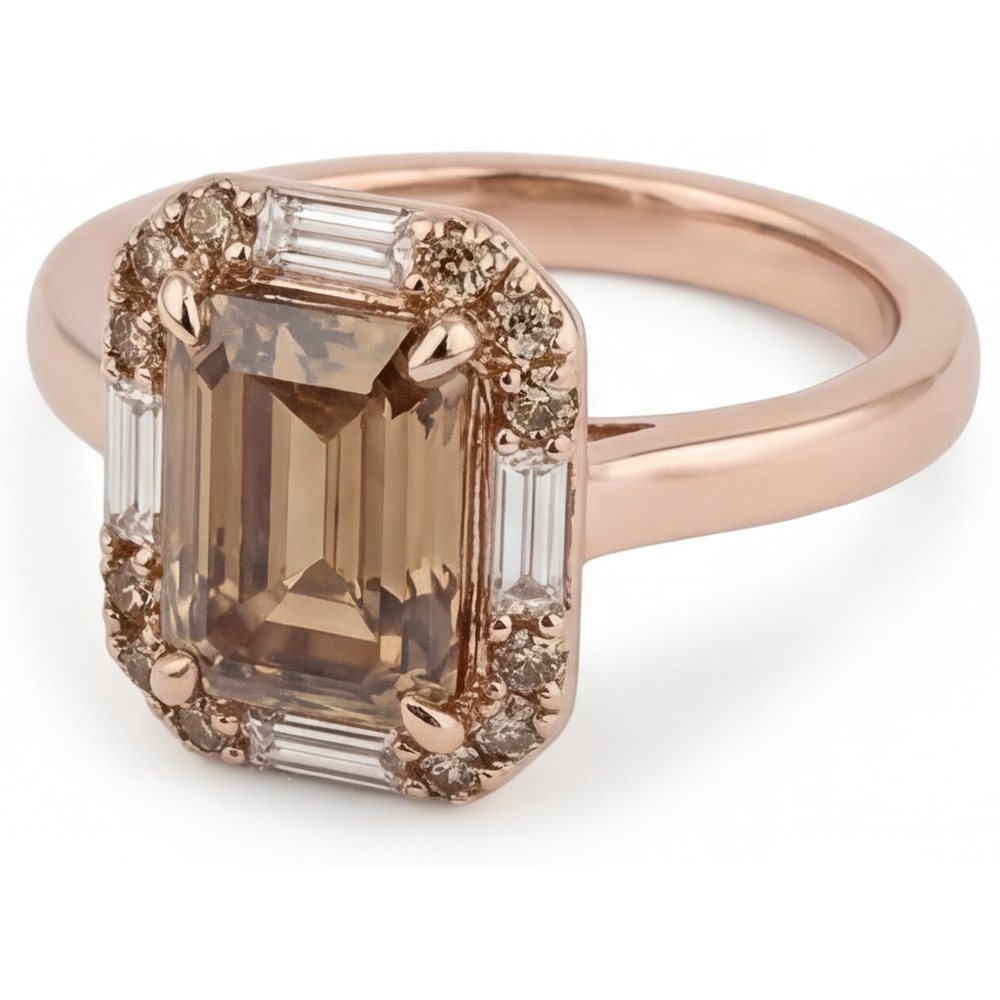 natural round diamond 2.25ct ring close up detail