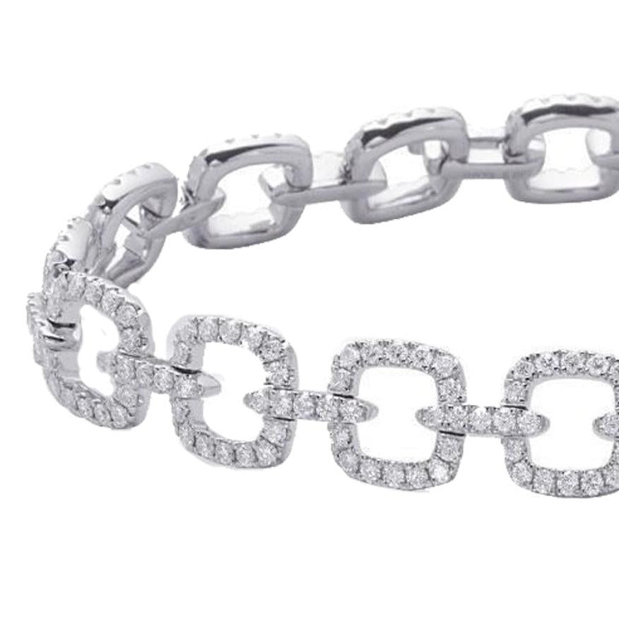 2.2 Ct Sparkling Lab Grown Diamond Ladies Bracelet 10K White Gold