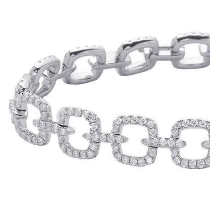 2.2 Ct Sparkling Lab Grown Diamond Ladies Bracelet 10K White Gold