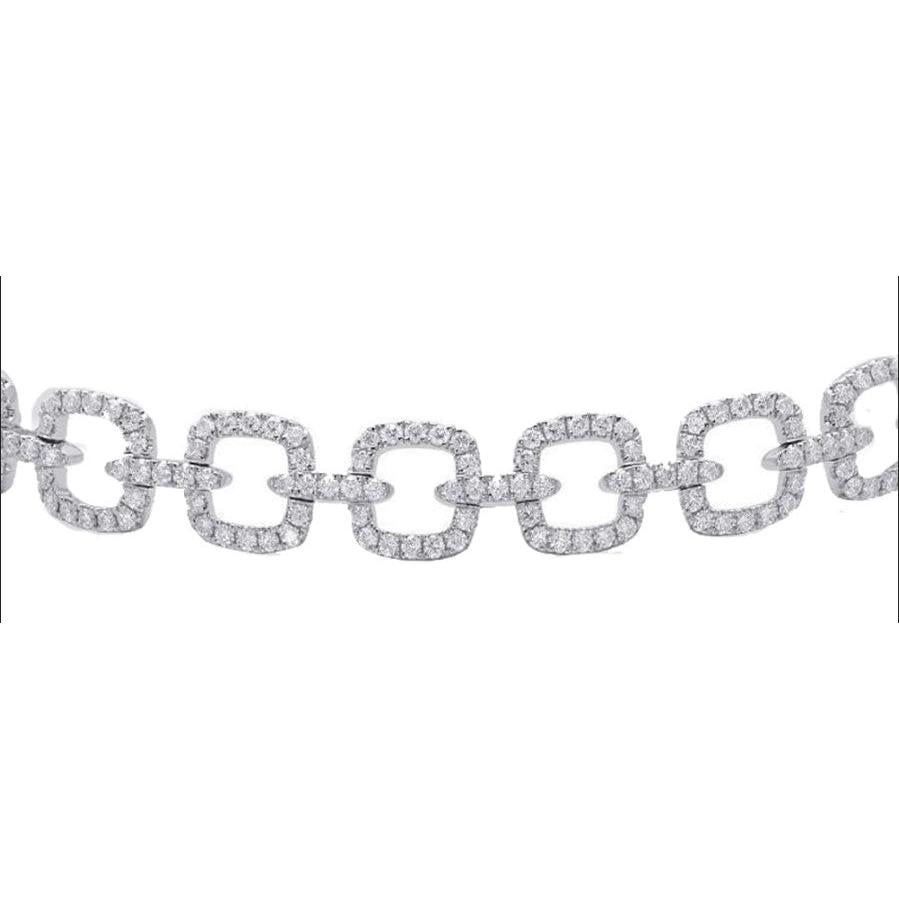 2.2 Ct Sparkling Lab Grown Diamond Ladies Bracelet 10K White Gold