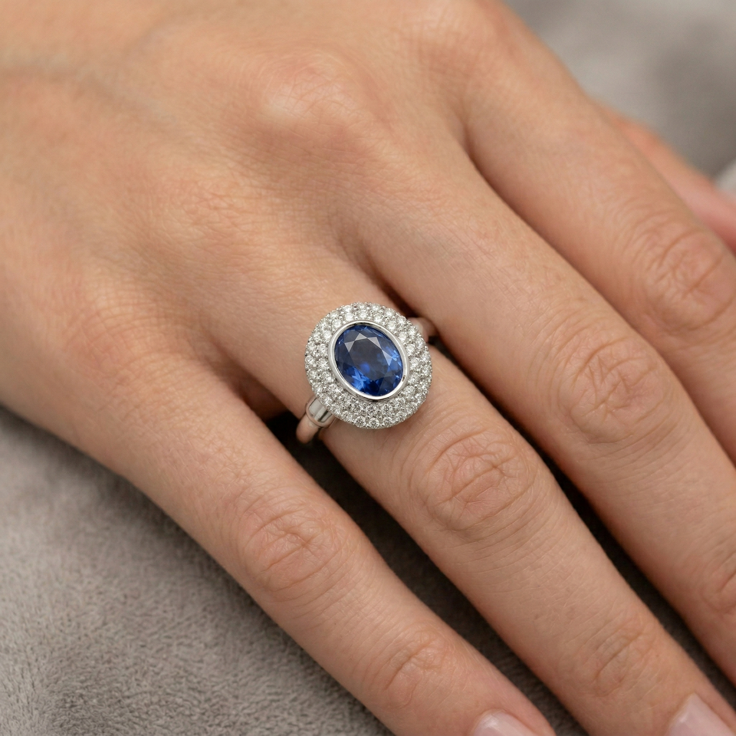 2.40 Ct Oval Cut Sri Lanka Sapphire Natural Earth Mined Diamonds Engagement Ring