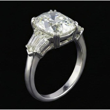 2.41 Carat Natural Earth Mined Diamond 3-Stone Ring White Gold Jewelry