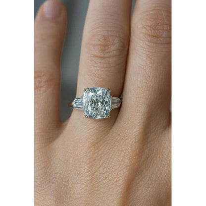 2.41 Carat Natural Earth Mined Diamond 3-Stone Ring White Gold Jewelry