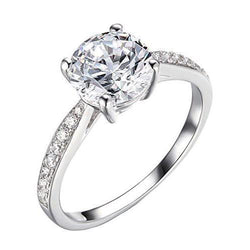 2.45 Carats Diamond Engagement Ring Women White Gold Jewelry New