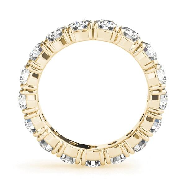 2.55 Carats Round Diamond Yellow Gold Eternity Band Lab Grown 14K Jewelry