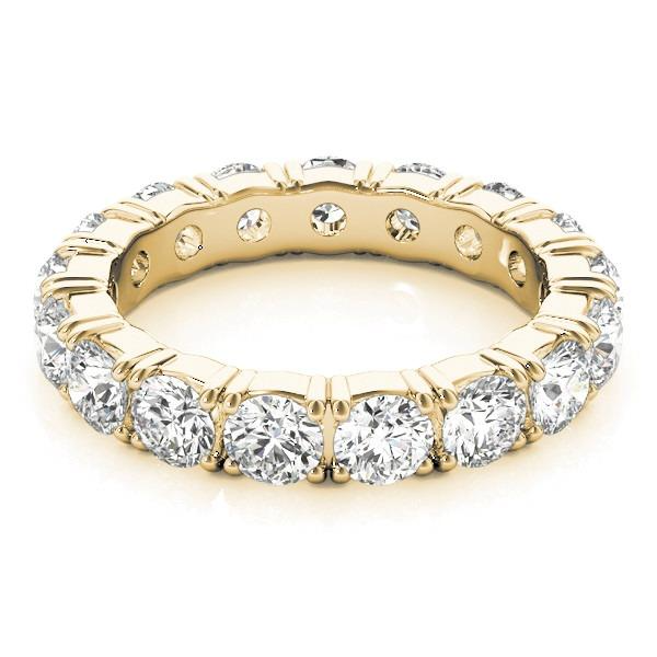 2.55 Carats Round Diamond Yellow Gold Eternity Band Lab Grown 14K Jewelry