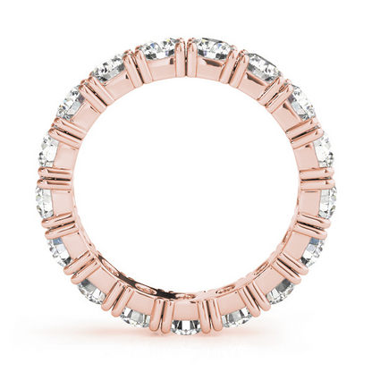 2.55 Ct Round Diamonds Rose Gold Eternity Band Lab Grown VS1
