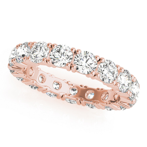 2.55 Ct Round Diamonds Rose Gold Eternity Band Lab Grown VS1