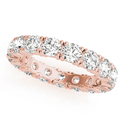 2.55 Ct Round Diamonds Rose Gold Eternity Band Lab Grown VS1