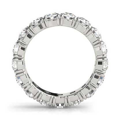 2.55 Cts Diamonds Round Eternity Lab Grown Band Elegant 14K Jewelry