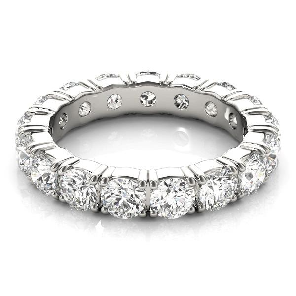 2.55 Cts Diamonds Round Eternity Lab Grown Band Elegant 14K Jewelry