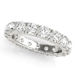2.55 Cts Diamonds Round Eternity Lab Grown Band Elegant 14K Jewelry