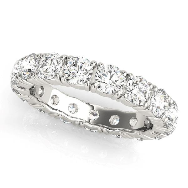 2.55 Cts Diamonds Round Eternity Lab Grown Band Elegant 14K Jewelry