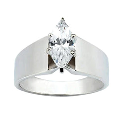 2.5 Carat Marquise Diamond Thick Shank Ring