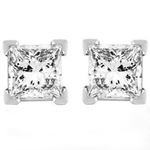 2.5 Carat Prong Set Natural Earth Mined Diamond Stud Earring White Gold Jewelry 14K