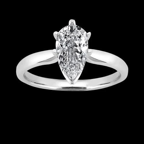 2.5 Carat Sparkling Pear Diamond Ring