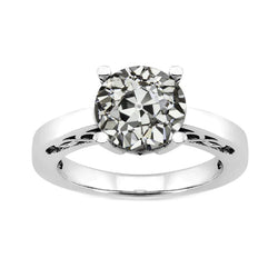 2.5 Carat White Gold Old Miner Natural Diamond Ring