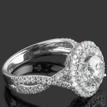 2.5 Carats Round Brilliant Cut Natural Earth Mined Diamond Wedding Ring Solid Gold 14K