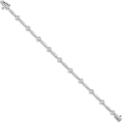 2.5 Carats Round Cut Lab Grown Diamonds Shiny Link Bracelet White Gold 10K
