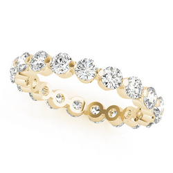 2.5 Ct Diamond Round Eternity Band Sparkling Lab Grown Yellow Gold 14K