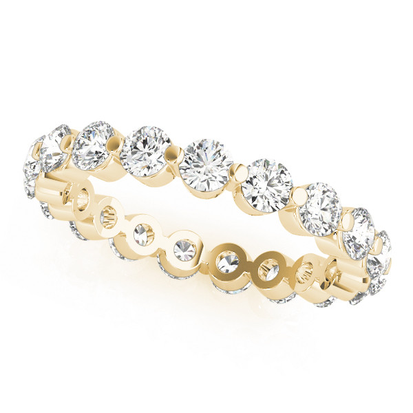 2.5 Ct Diamond Round Eternity Band Sparkling Lab Grown Yellow Gold 14K