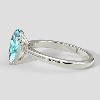 2.5ct Pear Paraiba Ring in 14k White Gold
