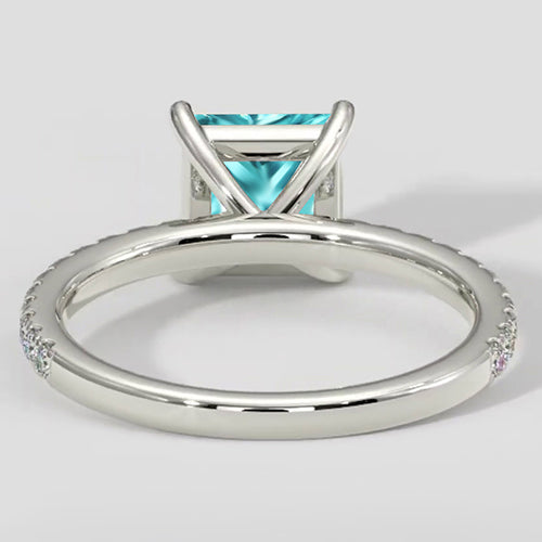 2.75 Carats Paraiba Ring Cushion Cut