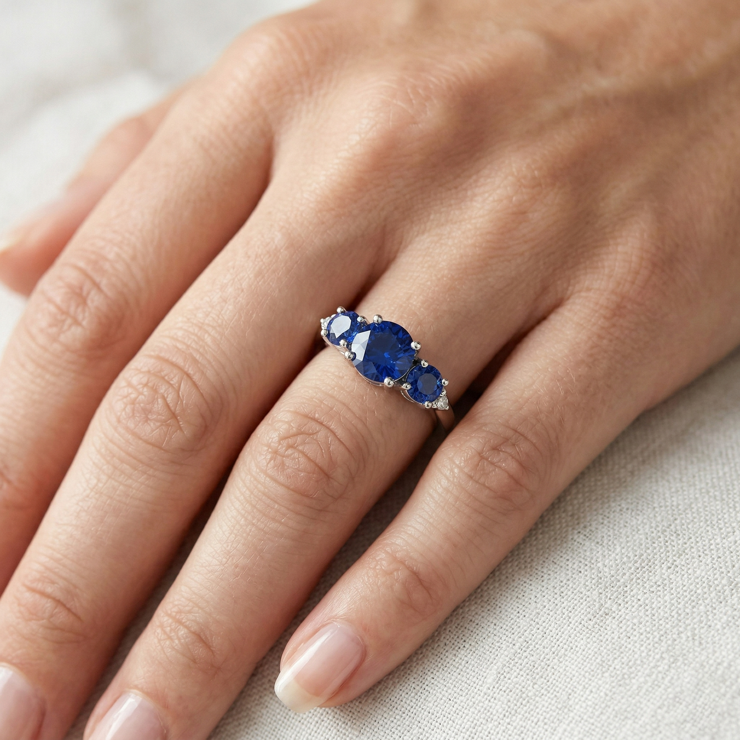 2.75 Ct Ceylon Sapphire Round Natural Earth Mined Diamond Ring White Gold 14K