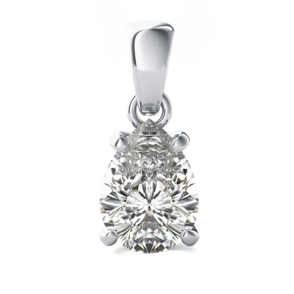 2.75 Carat Pear Cut Sparkling Natural Earth Mined Diamond Pendant Necklace White Gold