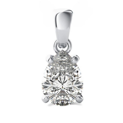 2.75 Carat Pear Cut Sparkling Natural Earth Mined Diamond Pendant Necklace White Gold