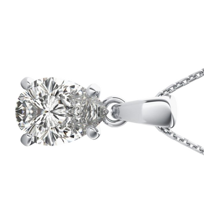 2.75 Carat Pear Cut Sparkling Natural Earth Mined Diamond Pendant Necklace White Gold