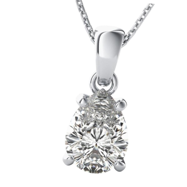 2.75 Carat Pear Cut Sparkling Natural Earth Mined Diamond Pendant Necklace White Gold