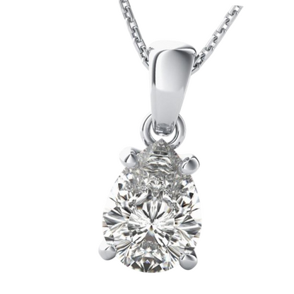 2.75 Carat Pear Cut Sparkling Natural Earth Mined Diamond Pendant Necklace White Gold