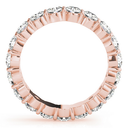 2.88 Carats Round Diamond Rose Gold Eternity Band Lab Grown