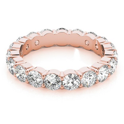 2.88 Carats Round Diamond Rose Gold Eternity Band Lab Grown